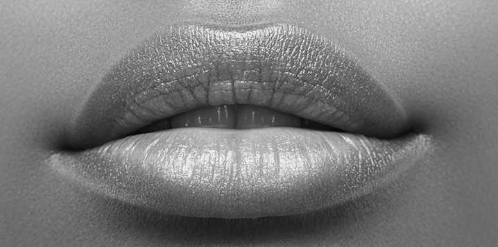 Close up of a person's lips