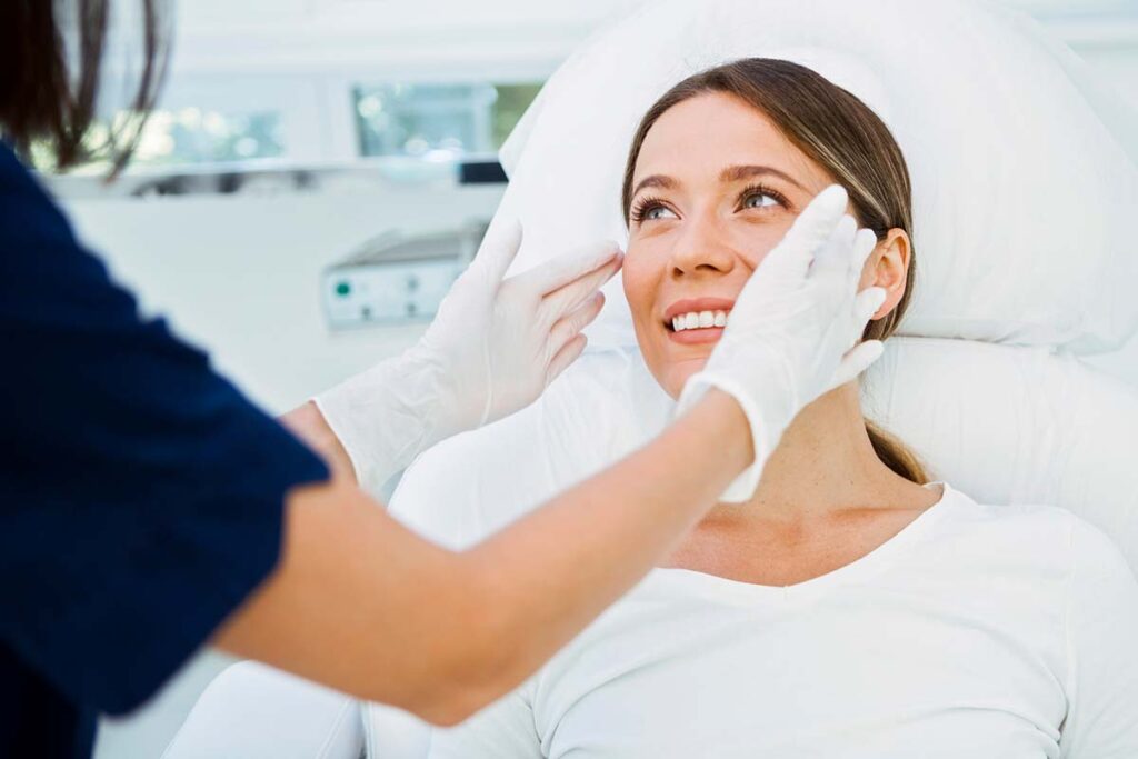 a female patient during a free cosmetic consultation