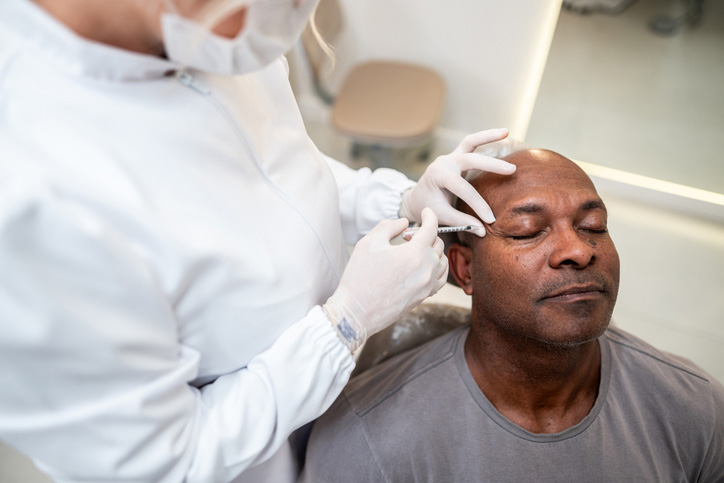 a man receives botox at a clinic in asheville nc